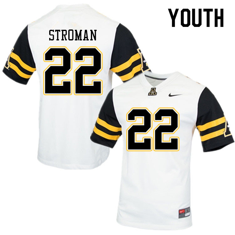 Youth #22 Dalton Stroman Appalachian State Mountaineers College Football Jerseys Sale-White